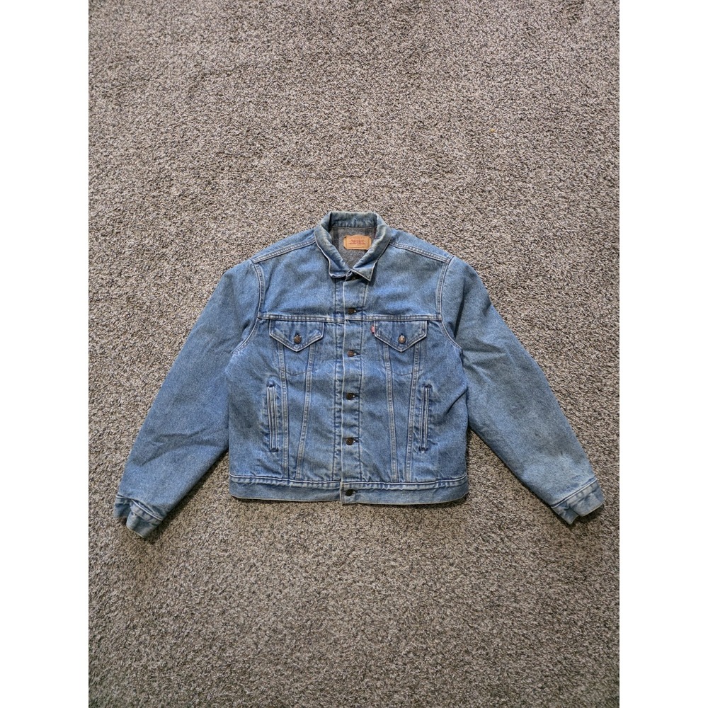 Vintage Levi's Blanket Lined 71506-0314 Denim Jean Trucker Jacket USA Size 40L
